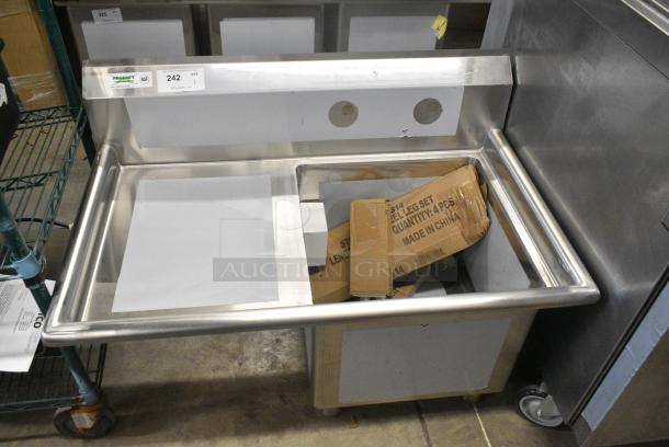 BRAND NEW SCRATCH AND DENT! Regency 600S1181818L Stainless Steel Single Bay Sink w/ Left Side Drain Board. - Image 1 of 8