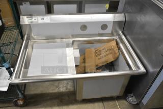 BRAND NEW SCRATCH AND DENT! Regency 600S1181818L Stainless Steel Single Bay Sink w/ Left Side Drain Board.