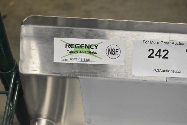 BRAND NEW SCRATCH AND DENT! Regency 600S1181818L Stainless Steel Single Bay Sink w/ Left Side Drain Board. - Image 8 of 8
