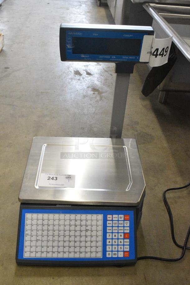 BRAND NEW SCRATCH AND DENT! AvaMix 334PCSP30T 30 lb. Digital WiFi Price Computing Scale with Thermal Label Printer and LCD Tower Display, Tested and Working! - Image 1 of 9