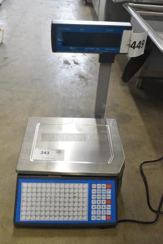 BRAND NEW SCRATCH AND DENT! AvaMix 334PCSP30T 30 lb. Digital WiFi Price Computing Scale with Thermal Label Printer and LCD Tower Display, Tested and Working!