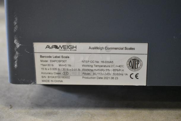 BRAND NEW SCRATCH AND DENT! AvaMix 334PCSP30T 30 lb. Digital WiFi Price Computing Scale with Thermal Label Printer and LCD Tower Display, Tested and Working! - Image 9 of 9