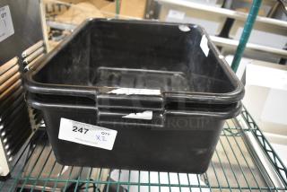2 BRAND NEW SCRATCH AND DENT! 176BT20157BK Choice 20" x 15" x 7" Black Polypropylene Bus Tub, Bus Box. 2 Times Your Bid!