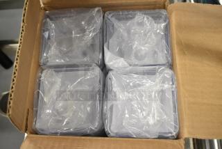 BRAND NEW SCRATCH AND DENT! Dinex DXSB607 6 oz. Clear Square SAN Plastic Bowl - 96/Case
