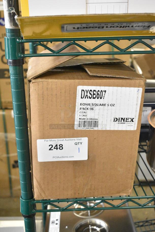 BRAND NEW SCRATCH AND DENT! Dinex DXSB607 6 oz. Clear Square SAN Plastic Bowl - 96/Case - Image 2 of 3