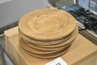 BRAND NEW SCRATCH AND DENT! Box of 6 Lodge U5RP 9 1/2" Round Wood Underliner with Walnut Finish