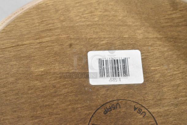 BRAND NEW SCRATCH AND DENT! Box of 6 Lodge U5RP 9 1/2" Round Wood Underliner with Walnut Finish - Image 5 of 6