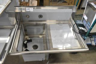 BRAND NEW SCRATCH AND DENT! Regency 600S1162018R Stainless Steel Single Bay Sink w/ Right Side Drain Board. No Legs.
