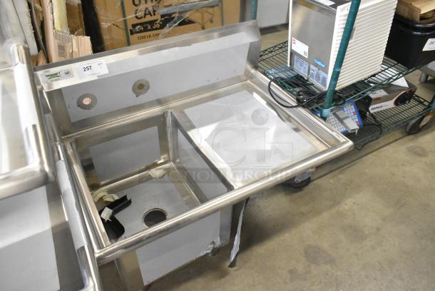 BRAND NEW SCRATCH AND DENT! Regency 600S1162018R Stainless Steel Single Bay Sink w/ Right Side Drain Board. No Legs. - Image 3 of 6