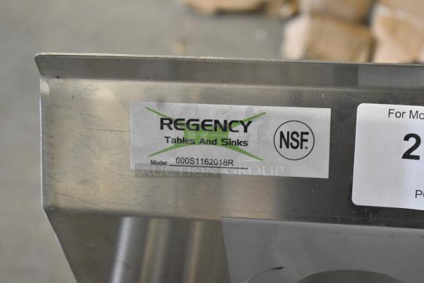 BRAND NEW SCRATCH AND DENT! Regency 600S1162018R Stainless Steel Single Bay Sink w/ Right Side Drain Board. No Legs. - Image 6 of 6