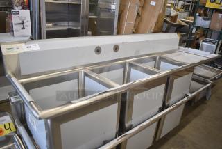 BRAND NEW SCRATCH AND DENT! Regency 600S3181824R Stainless Steel 3 Bay Sink w/ Right Side Drain Board. No Legs.