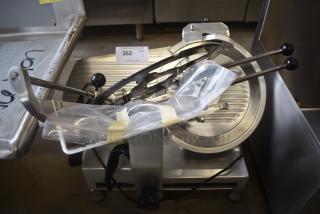 BRAND NEW SCRATCH AND DENT! Avantco ASM0013 177SL713MAN Stainless Steel 13" Medium-Duty Manual Gravity Feed Meat Slicer - 3/4 hp. 115 Volts, 1 Phase. Tested and Working!