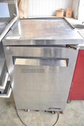 Turbo Air TBD-1SD Stainless Steel Commercial Single Door Undercounter Cooler on Commercial Casters. 115 Volts, 1 Phase. Tested and Powers On But Does Not Get Cold