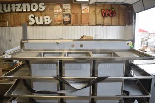 BRAND NEW SCRATCH AND DENT! Regency 600S32030220 Stainless Steel Commercial 3 Bay sink w/ Dual Drain Boards. No Legs.