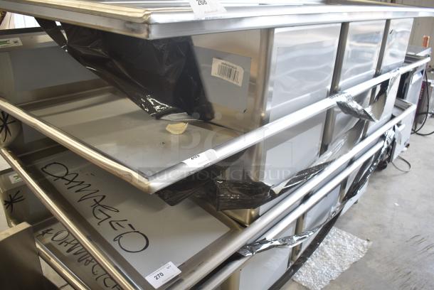 BRAND NEW SCRATCH AND DENT! Regency 600S32030220 Stainless Steel Commercial 3 Bay sink w/ Dual Drain Boards. No Legs. - Image 2 of 4
