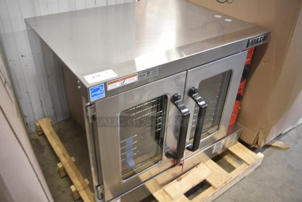 BRAND NEW SCRATCH AND DENT! Vulcan VC5ED Stainless Steel Commercial Electric Powered Single Deck Full Size Electric Convection Oven w/ View Through Doors, Metal Oven Racks and Thermostatic Controls. 208 Volts, 3 Phase. - Image 2 of 10