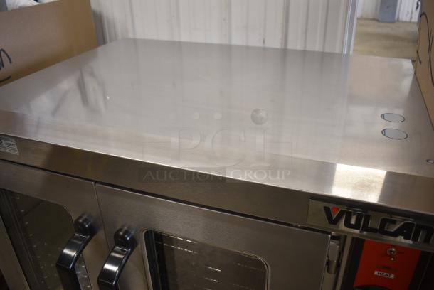 BRAND NEW SCRATCH AND DENT! Vulcan VC5ED Stainless Steel Commercial Electric Powered Single Deck Full Size Electric Convection Oven w/ View Through Doors, Metal Oven Racks and Thermostatic Controls. 208 Volts, 3 Phase. - Image 6 of 10