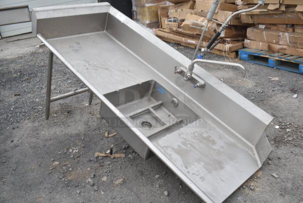 Stainless Steel Commercial Left Side Dirty Side Dish Table w/ Faucet, Handles and Spray Nozzle Attachment, - Image 3 of 6