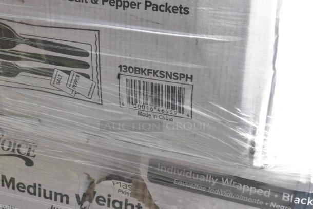 38 BRAND NEW SCRATCH AND DENT! Items Including 130BKFKSNSPH Choice Black Heavy Weight Wrapped Polystyrene Plastic Cutlery Pack with Napkin and Salt and Pepper Packets - 500/Case, 346BKFSNSPM Choice Medium Weight Black Wrapped Polypropylene Plastic Cutlery Set with Napkin and Salt and Pepper Packets - 250/Case, 128HDLDBULK Choice Heavy Duty Microwavable Translucent Plastic Deli Container Lid - 480/Case, 966UPWIDEKFT-500 OneUp by Choice Kraft 2-Ply Wide Interfold 6 1/2" x 8 1/2" Dispenser Napkin - 6000/Case, 433L32C Choice Quart Size Natural Kraft Paper Bag - 500/Case, 129MCR16B Choice 16 oz. Black 6 1/4" Round Microwavable Heavy Weight Container with Lid - 150/Case, Dart 95HT1R 9 1/2" x 9" x 3" White Foam Square Take Out Container with Hinged Lid, 128HD16COMBO Choice Heavy Duty 16 oz. Microwavable Translucent Plastic Deli Container and Lid Combo Pack - 240/Case, 347RPBD10WHG Visions 10" White Plastic Plate with Gold Bands - 120/Case, 502334016CL Lavex 33 Gallon 16 Micron 33" x 40" High Density Janitorial Can Liner / Trash Bag - 250/Case, 500CC16PLA EcoChoice 16 oz. PLA Compostable Plastic Cold Cup - 1000/Case, 129MCR24B Choice 24 oz. Black Round Microwavable Heavy Weight Container with Lid 7 1/4" - 150/Case. 38 Times Your Bid! - Image 5 of 22