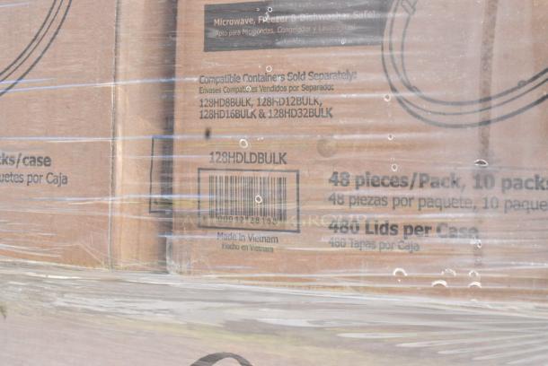 38 BRAND NEW SCRATCH AND DENT! Items Including 130BKFKSNSPH Choice Black Heavy Weight Wrapped Polystyrene Plastic Cutlery Pack with Napkin and Salt and Pepper Packets - 500/Case, 346BKFSNSPM Choice Medium Weight Black Wrapped Polypropylene Plastic Cutlery Set with Napkin and Salt and Pepper Packets - 250/Case, 128HDLDBULK Choice Heavy Duty Microwavable Translucent Plastic Deli Container Lid - 480/Case, 966UPWIDEKFT-500 OneUp by Choice Kraft 2-Ply Wide Interfold 6 1/2" x 8 1/2" Dispenser Napkin - 6000/Case, 433L32C Choice Quart Size Natural Kraft Paper Bag - 500/Case, 129MCR16B Choice 16 oz. Black 6 1/4" Round Microwavable Heavy Weight Container with Lid - 150/Case, Dart 95HT1R 9 1/2" x 9" x 3" White Foam Square Take Out Container with Hinged Lid, 128HD16COMBO Choice Heavy Duty 16 oz. Microwavable Translucent Plastic Deli Container and Lid Combo Pack - 240/Case, 347RPBD10WHG Visions 10" White Plastic Plate with Gold Bands - 120/Case, 502334016CL Lavex 33 Gallon 16 Micron 33" x 40" High Density Janitorial Can Liner / Trash Bag - 250/Case, 500CC16PLA EcoChoice 16 oz. PLA Compostable Plastic Cold Cup - 1000/Case, 129MCR24B Choice 24 oz. Black Round Microwavable Heavy Weight Container with Lid 7 1/4" - 150/Case. 38 Times Your Bid! - Image 7 of 22