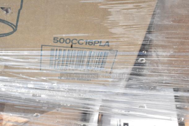 38 BRAND NEW SCRATCH AND DENT! Items Including 130BKFKSNSPH Choice Black Heavy Weight Wrapped Polystyrene Plastic Cutlery Pack with Napkin and Salt and Pepper Packets - 500/Case, 346BKFSNSPM Choice Medium Weight Black Wrapped Polypropylene Plastic Cutlery Set with Napkin and Salt and Pepper Packets - 250/Case, 128HDLDBULK Choice Heavy Duty Microwavable Translucent Plastic Deli Container Lid - 480/Case, 966UPWIDEKFT-500 OneUp by Choice Kraft 2-Ply Wide Interfold 6 1/2" x 8 1/2" Dispenser Napkin - 6000/Case, 433L32C Choice Quart Size Natural Kraft Paper Bag - 500/Case, 129MCR16B Choice 16 oz. Black 6 1/4" Round Microwavable Heavy Weight Container with Lid - 150/Case, Dart 95HT1R 9 1/2" x 9" x 3" White Foam Square Take Out Container with Hinged Lid, 128HD16COMBO Choice Heavy Duty 16 oz. Microwavable Translucent Plastic Deli Container and Lid Combo Pack - 240/Case, 347RPBD10WHG Visions 10" White Plastic Plate with Gold Bands - 120/Case, 502334016CL Lavex 33 Gallon 16 Micron 33" x 40" High Density Janitorial Can Liner / Trash Bag - 250/Case, 500CC16PLA EcoChoice 16 oz. PLA Compostable Plastic Cold Cup - 1000/Case, 129MCR24B Choice 24 oz. Black Round Microwavable Heavy Weight Container with Lid 7 1/4" - 150/Case. 38 Times Your Bid! - Image 21 of 22