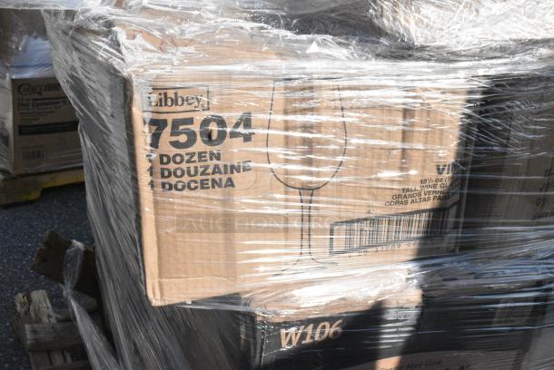 25 BRAND NEW SCRATCH AND DENT! Items Including Libbey 7504 Vina Customizable 18.5 oz. Tall Wine Glass - 12/Case, W106 , Morcon Morsoft 10" 1-Ply White Hardwound Paper Towel Roll, 800 Feet / Roll - 6/Case, 612POB2LB Choice Oblong Clear Plastic Dome Lid for 2.25 lb. & 1.5 lb Shallow Foil Take-Out Container - 500/Case, 5535513 Acopa Bouquet 13.5 oz. Wine Glass - 12/Case, Libbey 3996 Glasses, 164TS1000 Lancaster Table & Seating 10" Cast Iron Table Base Spider. 25 Times Your Bid! - Image 5 of 11