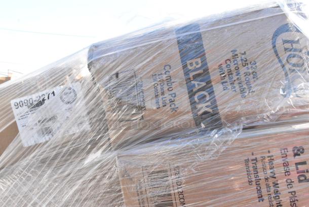 30 BRAND NEW SCRATCH AND DENT! Items Including 128HD12COMBO Choice Heavy Duty 12 oz. Microwavable Translucent Plastic Deli Container and Lid Combo Pack - 240/Case, 129MCR32B Choice 32 oz. Black Round Microwavable Heavy Weight Container with Lid 7 1/4" - 150/Case, 164TCOLRD425 Lancaster Table & Seating 25 3/16" x 4" Standard Height Table Base Column and Rod, SXP10W Dixie Plates. 30 Times Your Bid! - Image 6 of 13