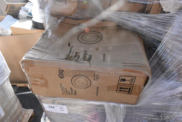 30 BRAND NEW SCRATCH AND DENT! Items Including 128HD12COMBO Choice Heavy Duty 12 oz. Microwavable Translucent Plastic Deli Container and Lid Combo Pack - 240/Case, 129MCR32B Choice 32 oz. Black Round Microwavable Heavy Weight Container with Lid 7 1/4" - 150/Case, 164TCOLRD425 Lancaster Table & Seating 25 3/16" x 4" Standard Height Table Base Column and Rod, SXP10W Dixie Plates. 30 Times Your Bid! - Image 10 of 13