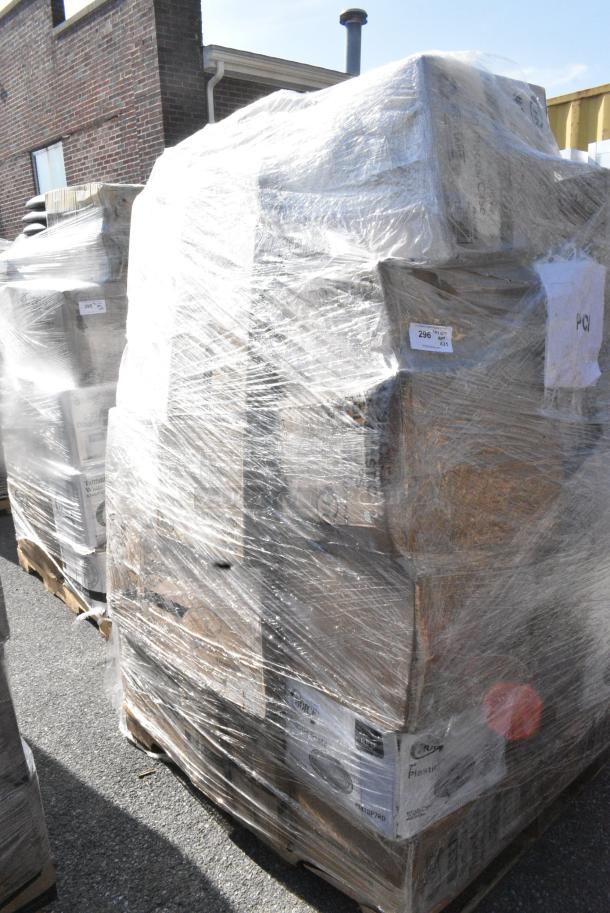 35 BRAND NEW SCRATCH AND DENT! Items Including 130BKFKSNSPH Choice Black Heavy Weight Wrapped Polystyrene Plastic Cutlery Pack with Napkin and Salt and Pepper Packets - 500/Case, Sabert 54160B50 Bowl2 Clear Dome Lid for 80 oz. and 160 oz. Square Bowls - 50/Case, 795PTOWHT8 Choice White Microwavable Folded Paper #8 Take-Out Container 6" x 4 3/4" x 2 1/2" - 300/Case, 129MCR24B T-Out 24oz Micro RND BLK Combo 150, 500L1020 Choice White Hot Paper Cup Travel Lid for 10-24 oz. Standard Cups and 8 oz. Squat Cups - 1000/Case, 127CH08 Choice 8 oz. Clear RPET Hinged Deli Container with Lid- 200/Case. 35 Times Your Bid! - Image 2 of 15
