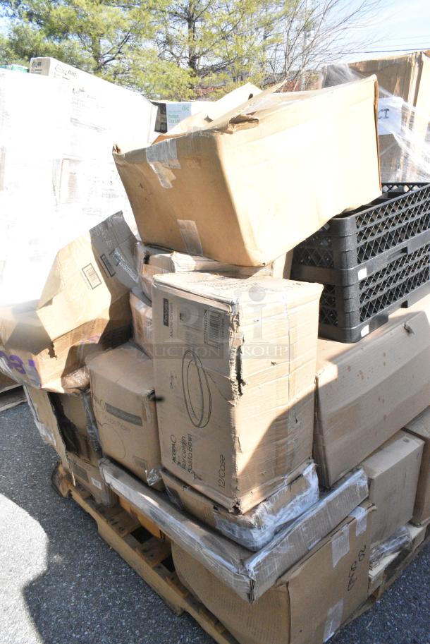 26 BRAND NEW SCRATCH AND DENT! Items Including 303PNG22GN Acopa Pangea 22 oz. Sage Matte Porcelain Pasta Bowl - 12/Case, 303VBCOPP21 Acopa Keystone 12 1/2" Vanilla Bean Stoneware Coupe Plate - 12/Case, 247PG1022FH Vigor 11" x 23" Portable Steel Griddle. 26 Times Your Bid! - Image 4 of 14