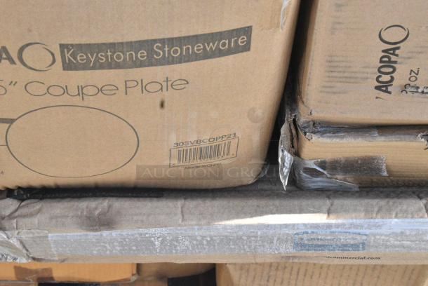 26 BRAND NEW SCRATCH AND DENT! Items Including 303PNG22GN Acopa Pangea 22 oz. Sage Matte Porcelain Pasta Bowl - 12/Case, 303VBCOPP21 Acopa Keystone 12 1/2" Vanilla Bean Stoneware Coupe Plate - 12/Case, 247PG1022FH Vigor 11" x 23" Portable Steel Griddle. 26 Times Your Bid! - Image 14 of 14