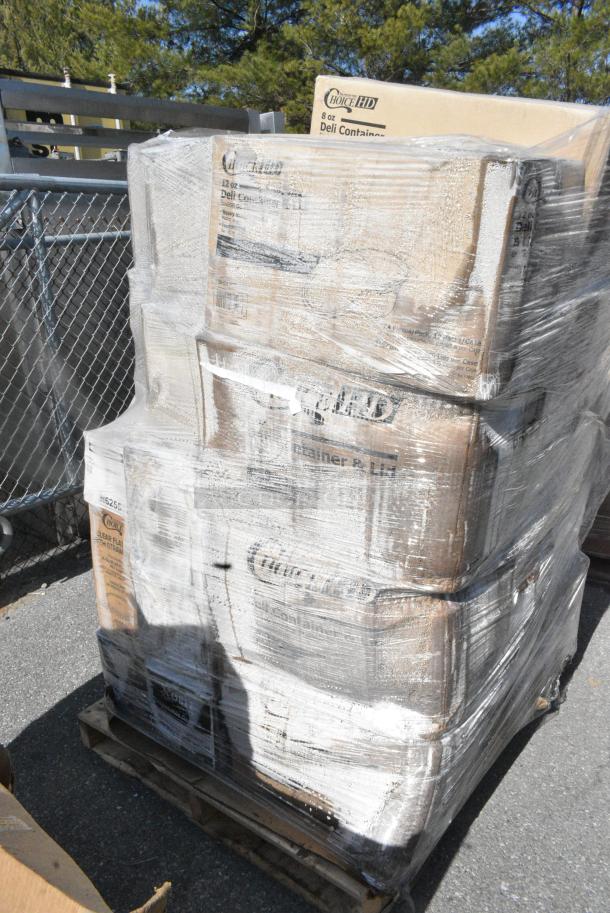32 BRAND NEW SCRATCH AND DENT! Items Including 500LFLAT Choice 9, 12, 16, 20, and 24 oz. Clear PET Flat Lid with No Straw Slot - 1000/Case, 394345L Noble NexGen Powder-Free Disposable Black Hybrid 3 Mil Thick Gloves - Large - 1000/Case, 500CC32P Choice Clear PET Plastic Cold Cup - 32 oz. - 500/Case, 128HD8BULK Choice Heavy Duty 8 oz. Microwavable Translucent Plastic Deli Container - 480/Case. 32 Times Your Bid! - Image 3 of 14