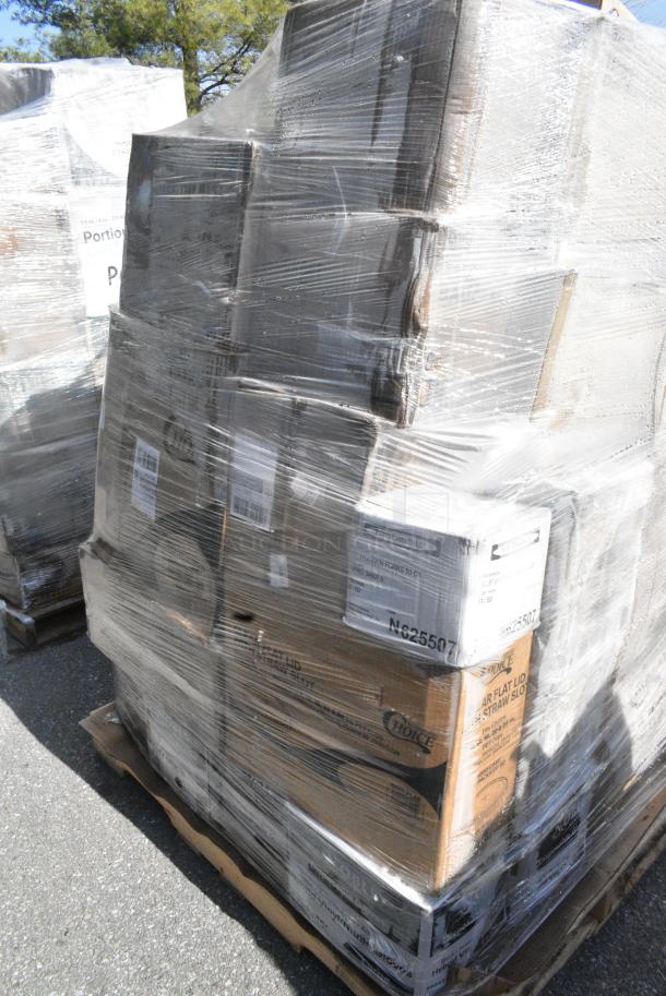 32 BRAND NEW SCRATCH AND DENT! Items Including 500LFLAT Choice 9, 12, 16, 20, and 24 oz. Clear PET Flat Lid with No Straw Slot - 1000/Case, 394345L Noble NexGen Powder-Free Disposable Black Hybrid 3 Mil Thick Gloves - Large - 1000/Case, 500CC32P Choice Clear PET Plastic Cold Cup - 32 oz. - 500/Case, 128HD8BULK Choice Heavy Duty 8 oz. Microwavable Translucent Plastic Deli Container - 480/Case. 32 Times Your Bid! - Image 4 of 14