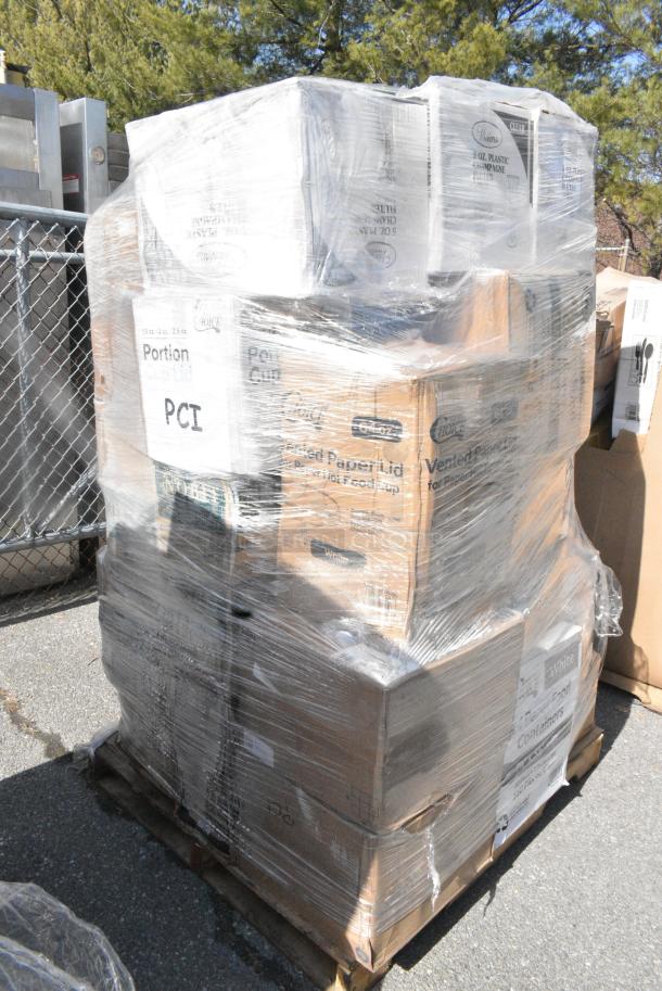 34 BRAND NEW SCRATCH AND DENT! Items Including 5008W Choice 8 oz. Tall White Poly Paper Hot Cup - 1000/Case, 346WKFSNSPM CUTLRY PK KFS/N/S&P WH250 WHITE - POLY PACK MEDWT, 127PL2 Choice PET Plastic Lid for 1.5 to 2.5 oz. Souffle Cup / Portion Cup - 2500/Case, 130WBKFORKH Choice Black Heavy Weight Wrapped Polystyrene Plastic Fork - 1000/Case, 500MFTN Lavex Natural Brown Kraft M-Fold (Multifold) Towel - 4000/Case, 5003DNAP NAPKIN 15x17 3PLY WH   2M. 34 Times Your Bid! - Image 2 of 16