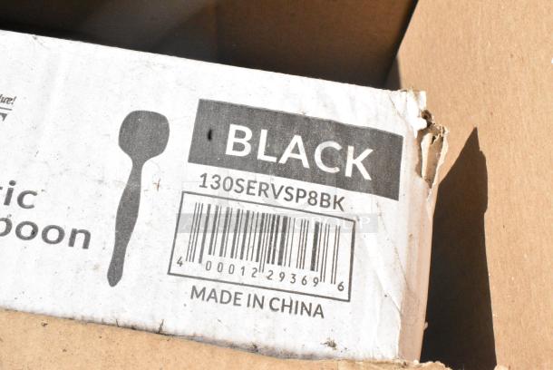 25 BRAND NEW SCRATCH AND DENT! Items Including 50020W CUP 20oz PAP HOT WHITE600 LID 500L1020B/W, 130BKFKSNSH Choice Black Heavy Weight Wrapped Polystyrene Plastic Cutlery Pack with Napkin and Salt and Pepper Packets - 500/Case, 433NHTR101WH Choice 1/6 Standard Size 2.25 Mil White Reusable Extra Heavy-Duty Plastic T-Shirt Bag - 200/Case, 129MCR333CB Choice 33 oz. Black 9" Round 3-Compartment Microwavable Heavy Weight Container with Lid - 150/Case, 346WKFSM Choice Medium Weight White Wrapped Polypropylene Plastic Cutlery Set with Knife, Fork, and Spoon - 500/Case, 130SERVSP8BK Visions 8 1/2" Black Disposable Plastic Serving Spoon - 72/Case. 25 Times Your Bid! - Image 13 of 14