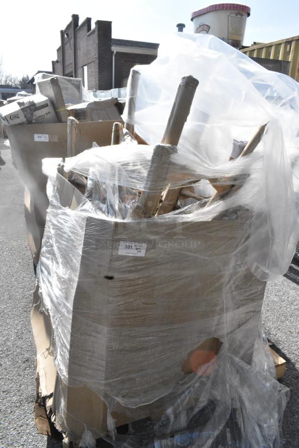 10 BRAND NEW SCRATCH AND DENT! Items Including 427BBRTBSBKW Lancaster Table & Seating Bistro Series Black and White Checkered Weave Rattan Outdoor Backless Barstool. 10 Times Your Bid! - Image 2 of 6