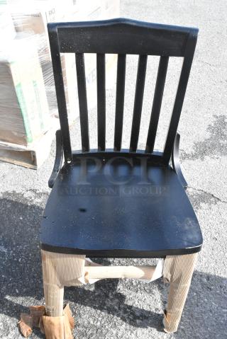 8 BRAND NEW SCRATCH AND DENT! Items Including Black Wood Pattern Dining Height Chairs w/ 3 164CUSHWDBK Lancaster Table & Seating 2 1/2" Black Vinyl Seat for Wood Frame Chairs and Bar Stools. 8 Times Your Bid!