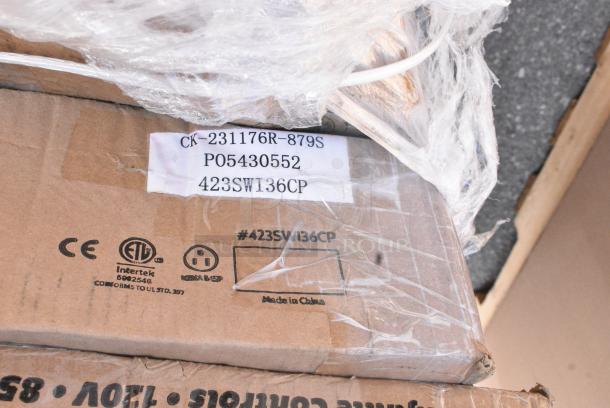 20 BRAND NEW SCRATCH AND DENT! Items Including 346WSNSM Choice Medium Weight White Wrapped Polypropylene Plastic Spork, Straw, and Napkin Kit - 1,000/Case, 423SWI36CP 36" High Wattage Strip Warmer with Adjustable Infinite Controls, 73AVF30WLFO Boltic 30" Wall-Mounted 2-Speed Oscillating Fan - 120V, 00CN070W 70 oz. White HDPE Plastic Canister - 57/Case, 500IRB100 1 Gallon (128 oz.) Translucent HDPE Industrial Round Jug - 60/Case, HPWC56020 Wilbur Curtis WC-56020 Base Assembly. 20 Times Your Bid! - Image 7 of 14
