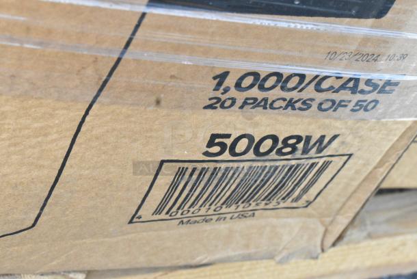25 BRAND NEW SCRATCH AND DENT! Items Including 5008W Choice 8 oz. Tall White Poly Paper Hot Cup - 1000/Case, 130BKFKSNH Choice Black Heavy Weight Wrapped Polystyrene Plastic Cutlery Pack with Napkin - 500/Case, 433HSLCPIE Choice 5" Clear Hinged Slice Container with High Dome Lid - 300/Case, 130BKFKSNX500 Choice Black Extra Heavy Weight Wrapped Polystyrene Plastic Cutlery Pack with Napkin - 500/Case, 127P400B Choice BlackPlasticSouflle Cup, 500CC9 Choice 9 oz. Clear PET Customizable Plastic Squat Cold Cup - 1000/Case, 5008W Choice 8 oz. Tall White Poly Paper Hot Cup - 1000/Case, 795PTOWHT4 Choice White Microwavable Folded Paper #4 Take-Out Container 7 3/4" x 5 1/2" x 3 1/2" - 160/Case. 25 Times Your Bid! - Image 12 of 13