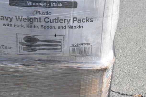 28 BRAND NEW SCRATCH AND DENT! Items Including 130BKFKSNH Choice Black Heavy Weight Wrapped Polystyrene Plastic Cutlery Pack with Napkin - 500/Case, 966TALLFLDB Choice White Tall-Fold 6" x 13" Dispenser Napkin - 8000/Case, 245WEDGEPZZA BOX PIZZA WEDGE 8" 400 CHOICE, 795KFT44RNPE Choice Round Kraft Take Out Container. 28 Times Your Bid! - Image 5 of 16