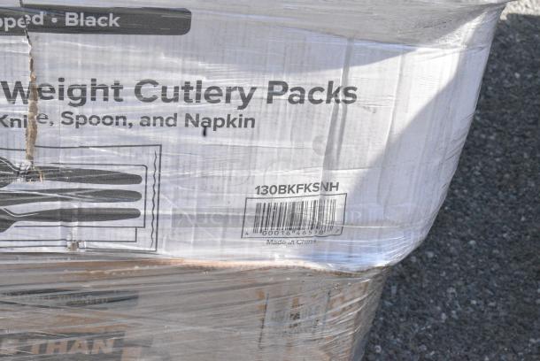 28 BRAND NEW SCRATCH AND DENT! Items Including 130BKFKSNH Choice Black Heavy Weight Wrapped Polystyrene Plastic Cutlery Pack with Napkin - 500/Case, 966TALLFLDB Choice White Tall-Fold 6" x 13" Dispenser Napkin - 8000/Case, 245WEDGEPZZA BOX PIZZA WEDGE 8" 400 CHOICE, 795KFT44RNPE Choice Round Kraft Take Out Container. 28 Times Your Bid! - Image 7 of 16