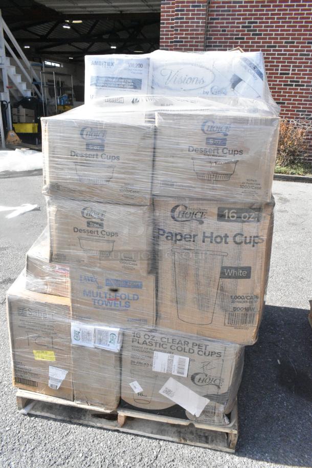28 BRAND NEW SCRATCH AND DENT! Items Including 2 127P400B Choice 4 oz. Black Plastic Souffle Cup / Portion Cup - 2500/Case, 980960104 Matfer Bourgeat 2 5/16" Acetate Cake Collar - 1100 Ft., 760PIC05 Choice 5 oz. Clear Plastic Dessert Cup - 1,000/Case, 50016W Choice 16 oz. White Poly Paper Hot Cup - 1000/Case, 128HD8COMBO Choice Heavy Duty 8 oz. Microwavable Translucent Plastic Deli Container and Lid Combo Pack - 240/Case, 128HD32COMBO Choice Heavy Duty 32 oz. Microwavable Translucent Plastic Deli Container and Lid Combo Pack - 240/Case. 28 Times Your Bid! - Image 2 of 20
