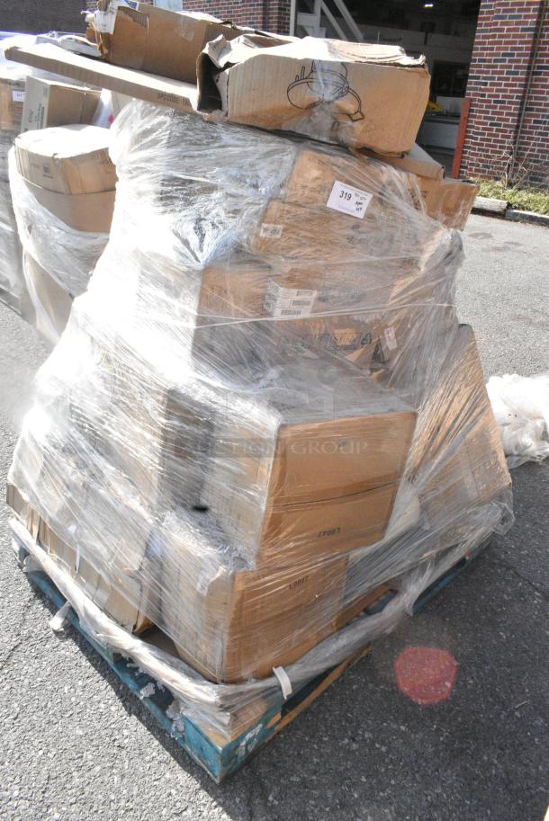 28 BRAND NEW SCRATCH AND DENT! Items Including 24723622 Vigor 2/3 Size 6" Deep Anti-Jam Stainless Steel Steam Table / Hotel Pan - 22 Gauge, 176DSP5X7 Choice 5" x 7" Acrylic Tabletop Displayette, 92246324FP Choice Deluxe 6 Qt. Oval Food Pan, HP000006063 Manitowoc Ice 17484 Water Inlet Valve 115 Vol, 164TB2222 Lancaster Table & Seating 22" x 22" Cross Cast Iron Table Base Plate. 28 Times Your Bid! - Image 1 of 12