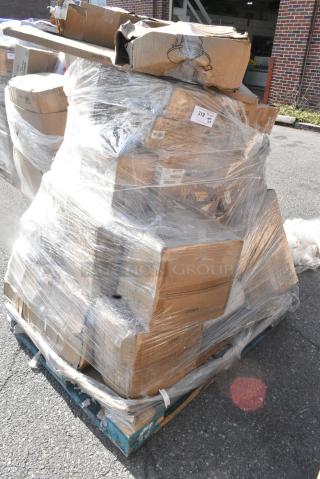 28 BRAND NEW SCRATCH AND DENT! Items Including 24723622 Vigor 2/3 Size 6" Deep Anti-Jam Stainless Steel Steam Table / Hotel Pan - 22 Gauge, 176DSP5X7 Choice 5" x 7" Acrylic Tabletop Displayette, 92246324FP Choice Deluxe 6 Qt. Oval Food Pan, HP000006063 Manitowoc Ice 17484 Water Inlet Valve 115 Vol, 164TB2222 Lancaster Table & Seating 22" x 22" Cross Cast Iron Table Base Plate. 28 Times Your Bid!