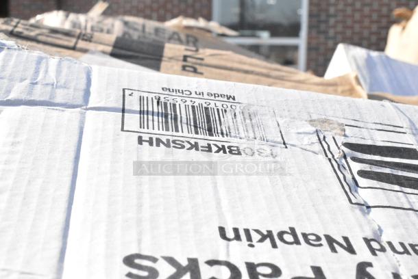 30 BRAND NEW SCRATCH AND DENT! Items Including 130BKFKSNH Choice Black Heavy Weight Wrapped Polystyrene Plastic Cutlery Pack with Napkin - 500/Case, 500CC20 Choice Clear PET Customizable Plastic Cold Cup - 20 oz. - 600/Case, 129MCR32B Choice 32 oz. Black Round Microwavable Heavy Weight Container with Lid 7 1/4" - 150/Case, 600FT1848SS Regency 18" x 48" 14-Gauge Stainless Steel Floor Trough with Grate, 460EG1848 Regency 18" x 48" NSF Green Epoxy Wire Shelf, 600BSDS2318 Regency 18" x 23" Stainless Steel Blender Station with Dump Sink. 30 Times Your Bid! - Image 8 of 15