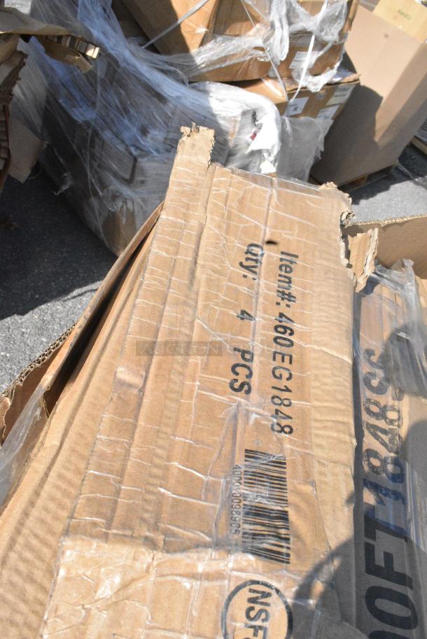 30 BRAND NEW SCRATCH AND DENT! Items Including 130BKFKSNH Choice Black Heavy Weight Wrapped Polystyrene Plastic Cutlery Pack with Napkin - 500/Case, 500CC20 Choice Clear PET Customizable Plastic Cold Cup - 20 oz. - 600/Case, 129MCR32B Choice 32 oz. Black Round Microwavable Heavy Weight Container with Lid 7 1/4" - 150/Case, 600FT1848SS Regency 18" x 48" 14-Gauge Stainless Steel Floor Trough with Grate, 460EG1848 Regency 18" x 48" NSF Green Epoxy Wire Shelf, 600BSDS2318 Regency 18" x 23" Stainless Steel Blender Station with Dump Sink. 30 Times Your Bid! - Image 13 of 15