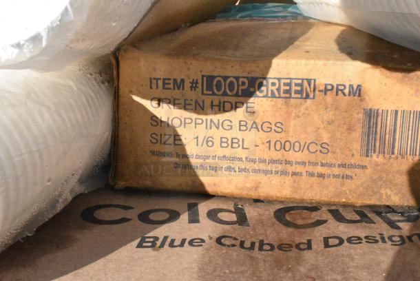20 BRAND NEW SCRATCH AND DENT! Items Including 760PCC44 Choice White Poly Paper Cold Cup, 130SCB016BLK Visions 16 oz. Black PET Plastic Square Catering / Serving Bowl - 500/Case, Shopping Bags. 20 Times Your Bid! - Image 13 of 13