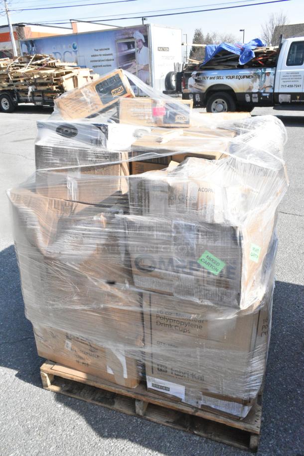 28 BRAND NEW SCRATCH AND DENT! Items Including 130TRAY16 TRAY 16" RND BLK 25 PET LID 130LID16, 712SNRSS Lavex Stainless Steel Wall Mount Sanitary Napkin Receptacle, 5535414 Acopa 10.5 oz. Customizable All-Purpose Wine Glass - 12/Case, 2 553020 Tork Dispense. 28 Times Your Bid! - Image 4 of 15