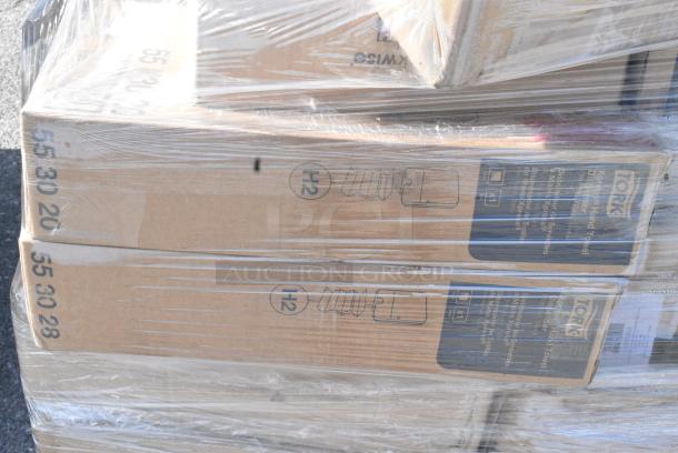 28 BRAND NEW SCRATCH AND DENT! Items Including 130TRAY16 TRAY 16" RND BLK 25 PET LID 130LID16, 712SNRSS Lavex Stainless Steel Wall Mount Sanitary Napkin Receptacle, 5535414 Acopa 10.5 oz. Customizable All-Purpose Wine Glass - 12/Case, 2 553020 Tork Dispense. 28 Times Your Bid! - Image 14 of 15