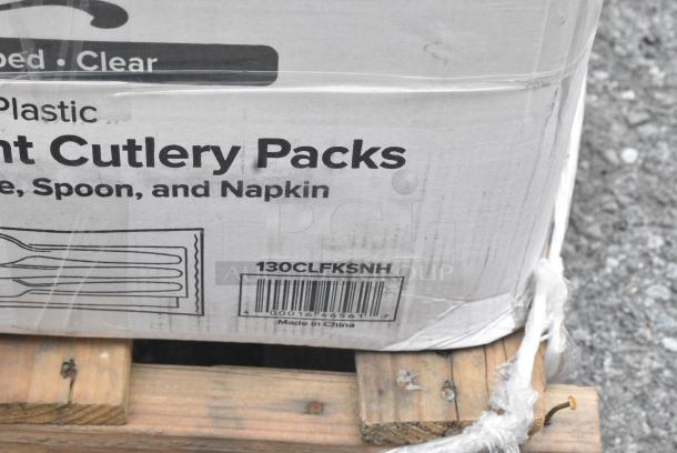 30 BRAND NEW SCRATCH AND DENT! Items Including 2 500MFTN Lavex Natural Brown Kraft M-Fold (Multifold) Towel - 4000/Case, 127CH32F Choice 32 oz. Clear RPET Tall Hinged Deli Container with Domed Lid - 200/Case, 500CC9 CUP 9oz PET SQUAT 1M FITS 500LFLAT, 500LDOME, 500TO883C3 Choice 8" x 8" x 3" Microwaveable 3-Compartment Black / Clear Plastic Hinged Container - 100/Case, 130CLFKSNH Choice Clear Heavy Weight Wrapped Polystyrene Plastic Cutlery Pack with Napkin - 500/Case, 500COLLAR EcoChoice Kraft Coffee Cup Sleeve / Jacket / Clutch - 10-24 oz. - 1200/Case, 760SOUP8WPA Choice 8 oz. White Double Poly-Coated Paper Food Cup with Vented Paper Lid - 250/Case. 30 Times Your Bid! - Image 9 of 18